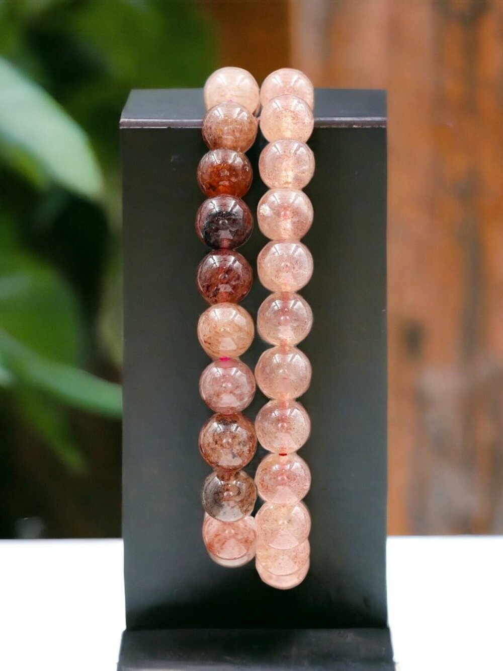 Red Quartz Crystal Stretch Bracelet | Handmade - Picture 5 of 5